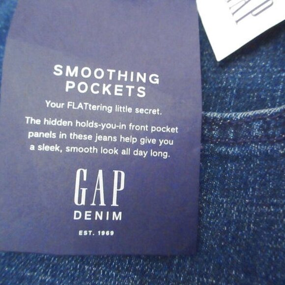 Gap Jeans Womens Size 14 32 Wide Leg Crop Denim High Rise Button Fly Smoothing - Picture 7 of 12